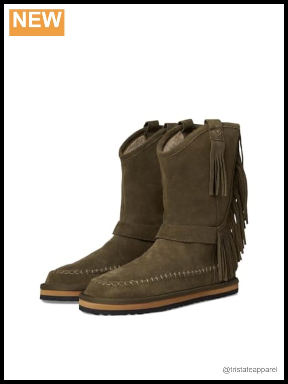 Free People Faye Fringe Suede Pull On Mid-Calf Boots